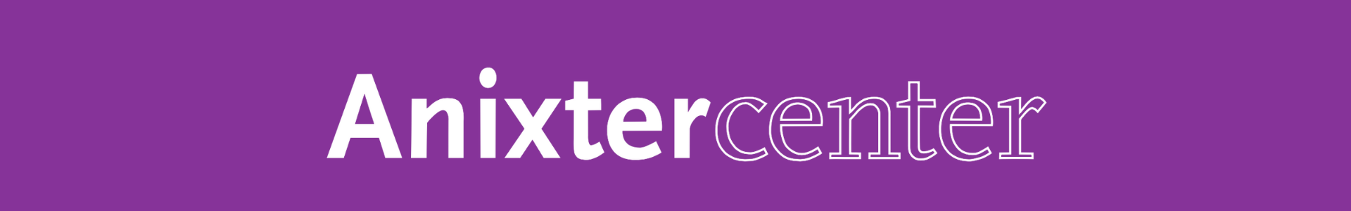 A banner image of Anixter's logo with a purple background